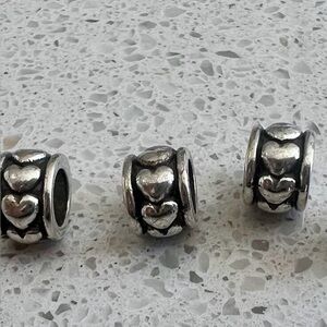 Brighton Silver Heart Spacers (3 available)
